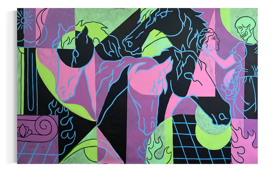 Image of Hades love by Eduard Rybalevskyi, size: 200x130cm, Painting medium, part of the Fragments of a myth series, priced at $1350 (≈ 61,020 грн)