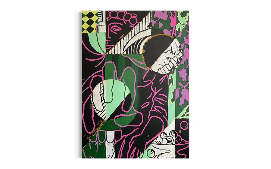 Image of Pull out your eye by Eduard Rybalevskyi, size: 80x110cm, Painting medium, part of the Fragments of a myth series, priced at $700 (≈ 31,640 грн)