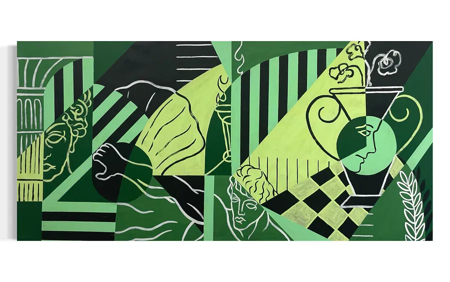 Image of What must be broken by Eduard Rybalevskyi, size: 200x95cm, Painting medium, part of the Fragments of a myth series, priced at $1200 (≈ 54,240 грн)