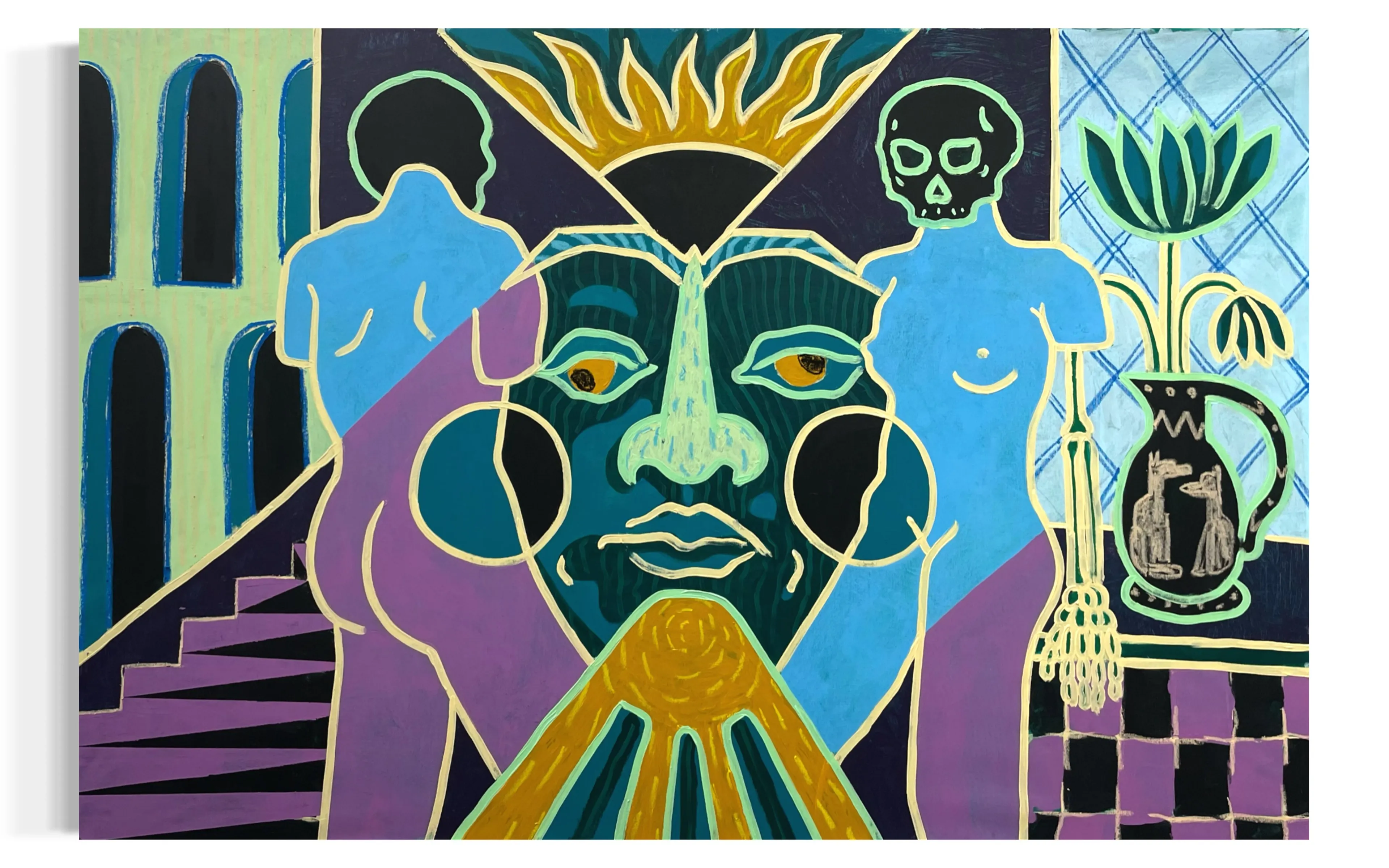 Image of Around by Eduard Rybalevskyi, size: 170x110cm, made of Canvas, acrylic, Painting medium, from Kyiv, part of the Fragments of a myth series, priced at $1100 (≈ 49,720 грн)